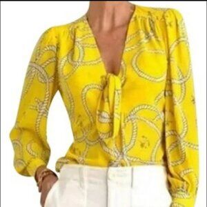 CAbi #Reef Knot Blouse in Sunny Knot Yellow, 5707, Large
